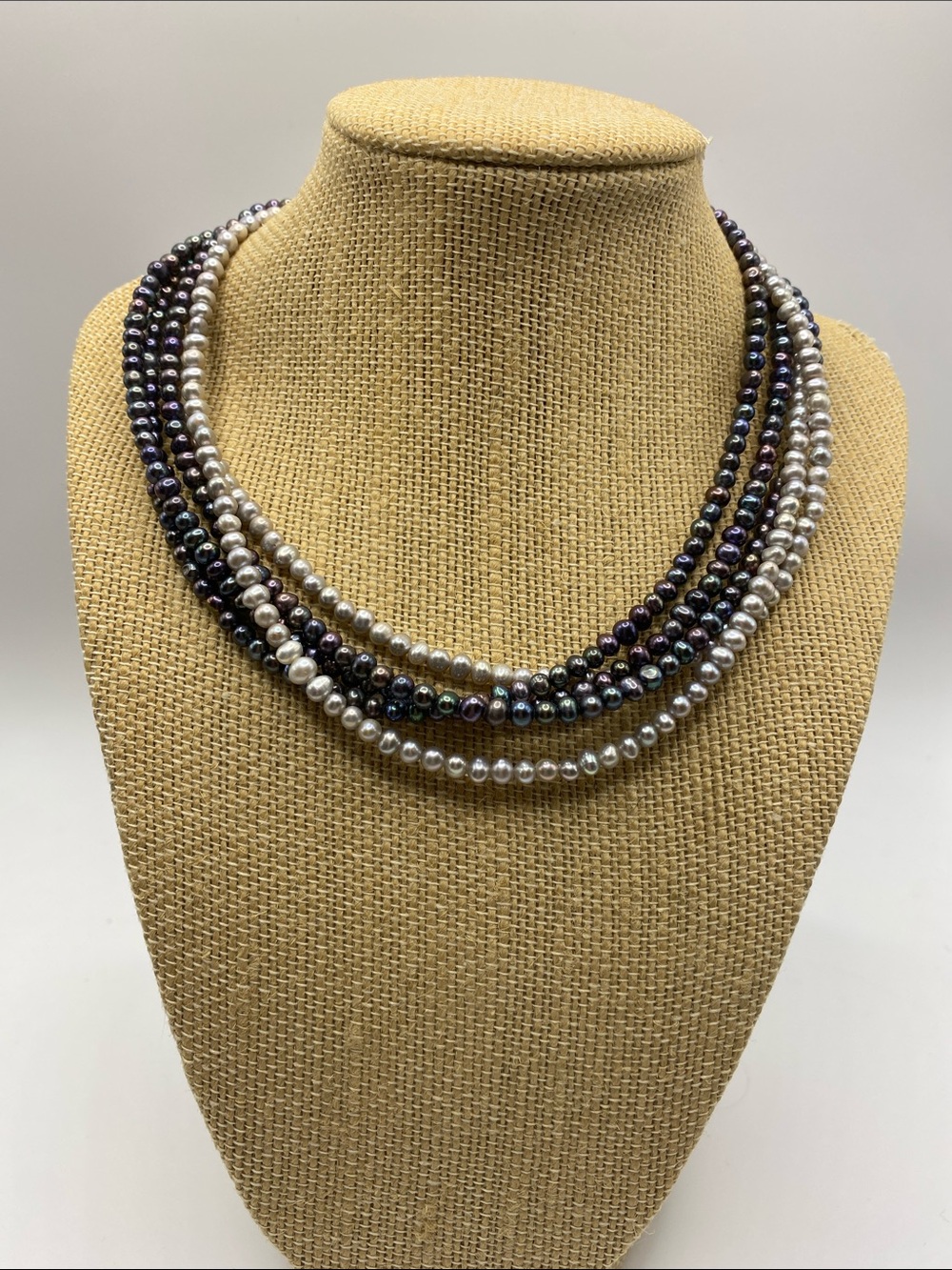 Silpada Multi Strand Peacock/Silver Freshwater Pearl Necklace